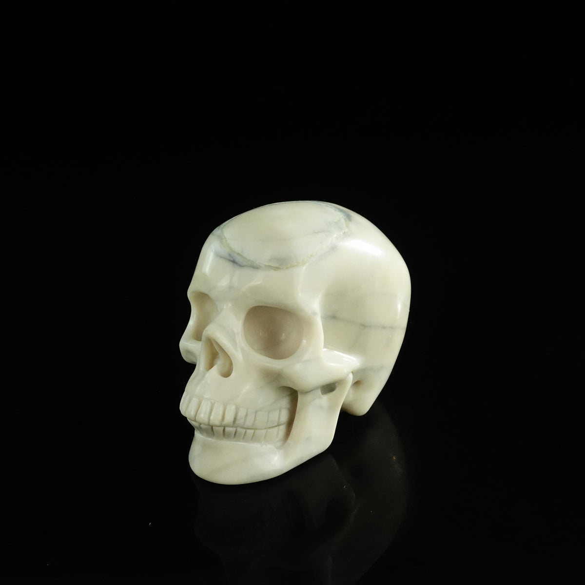 3.0" Ivory Jade Crystal Skull Carving - Unique Piece #IJ19