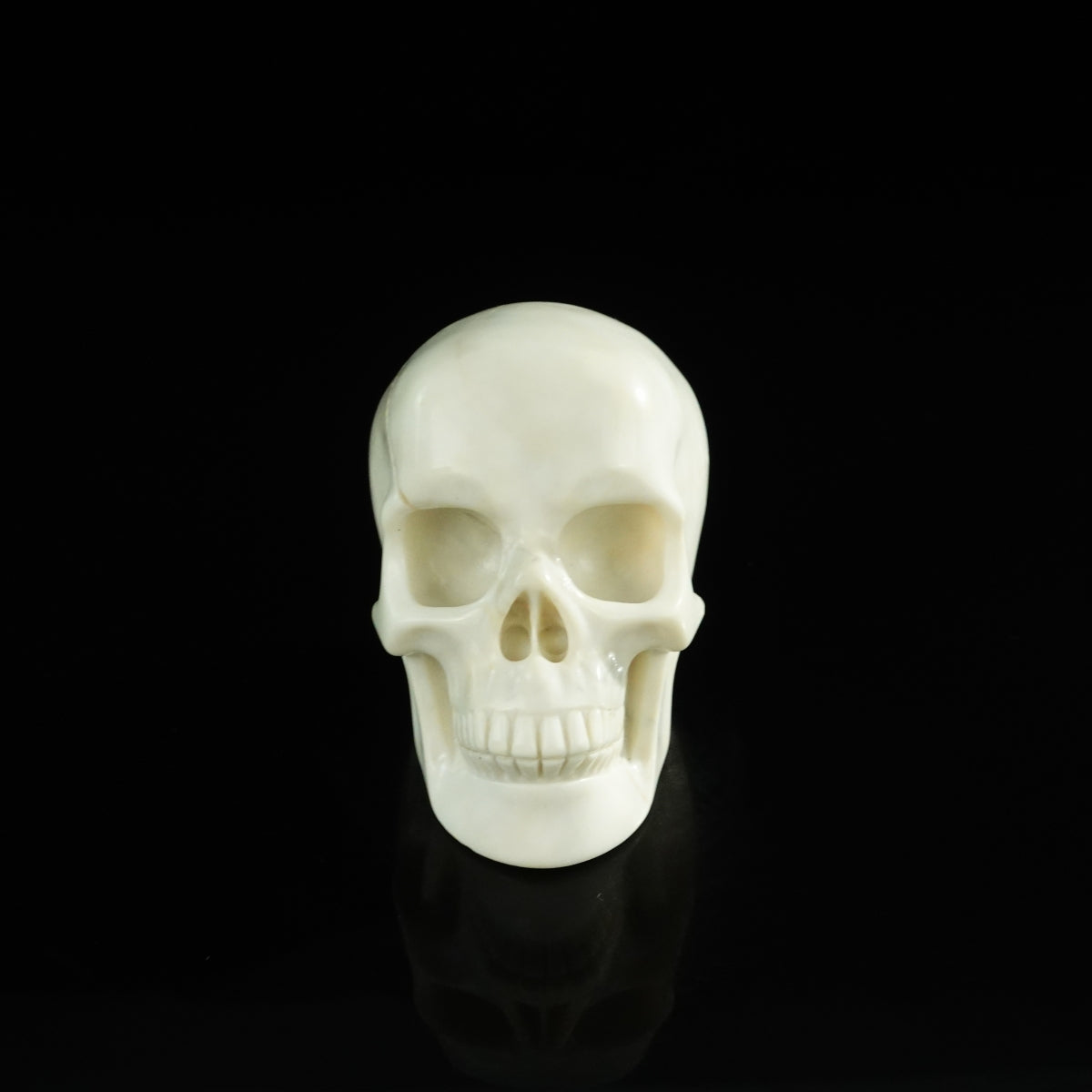 3.0" Ivory Jade Crystal Skull Carving - Unique Piece #IJ20