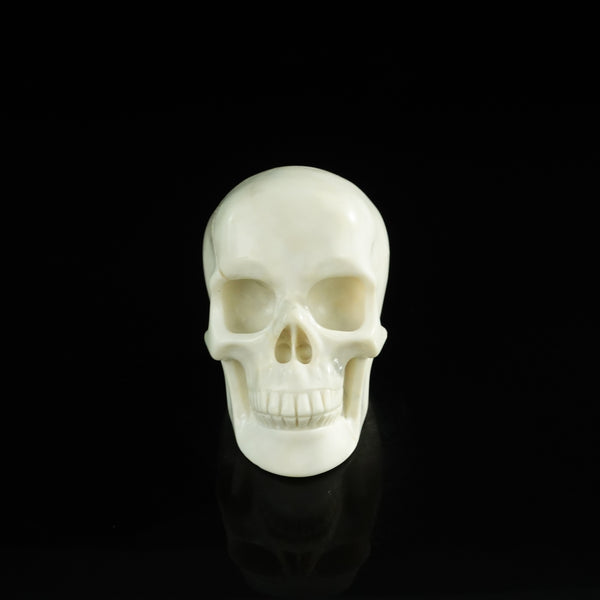 3.0" Ivory Jade Crystal Skull Carving - Unique Piece #IJ20