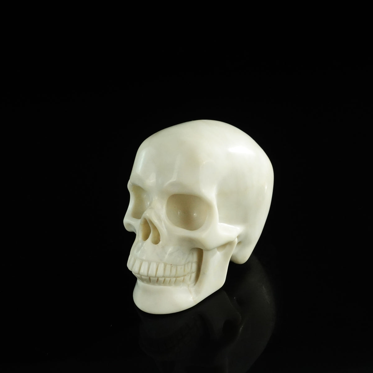 3.0" Ivory Jade Crystal Skull Carving - Unique Piece #IJ20