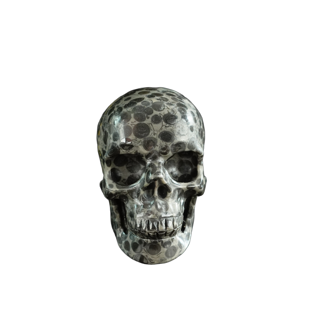 3.0" Leopard skin jasper Crystal Skull Carving - Hand Carved Decor