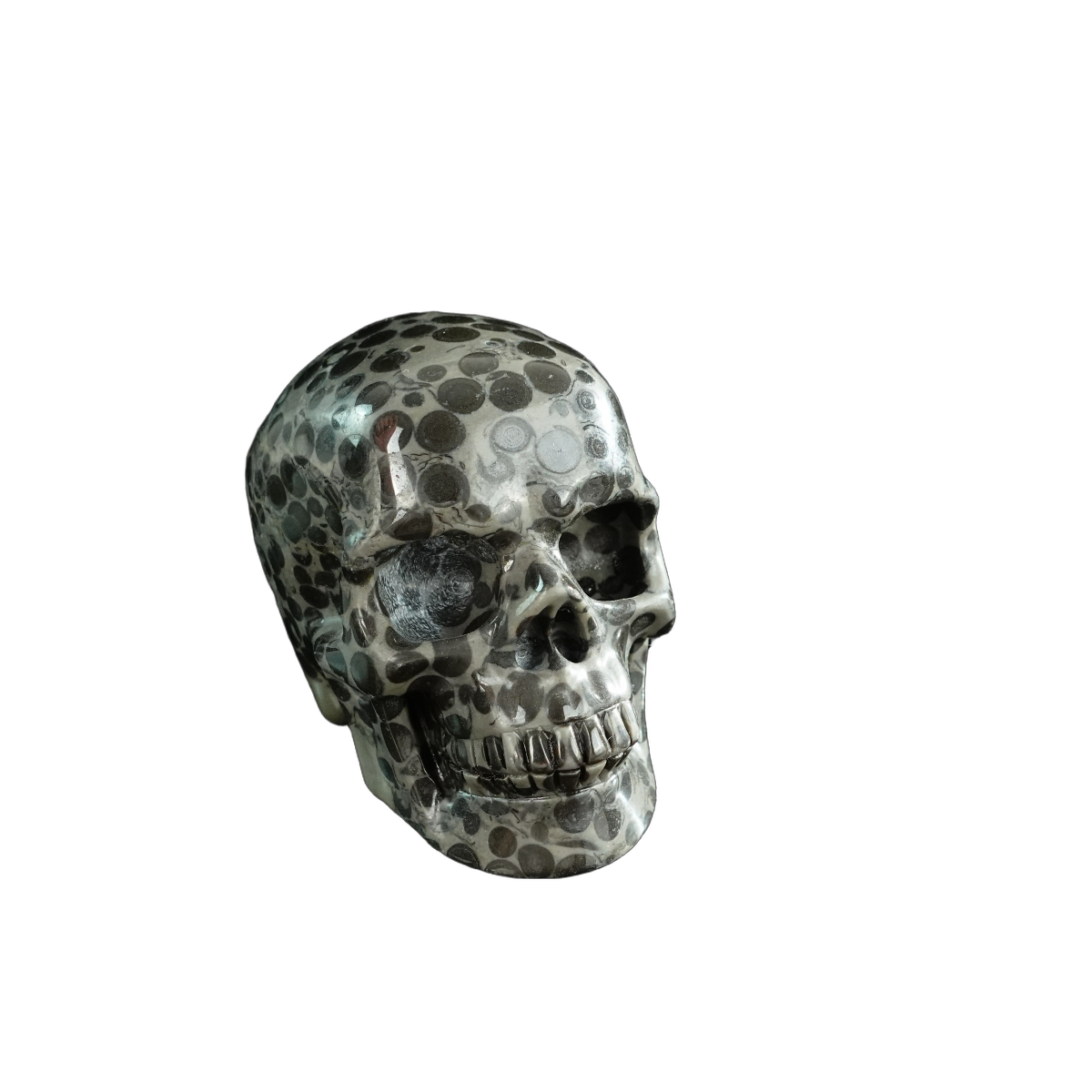 3.0" Leopard skin jasper Crystal Skull Carving - Hand Carved Decor