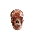 3.0" Red Leopard skin stone Crystal Skull Carving - Hand Carved Decor