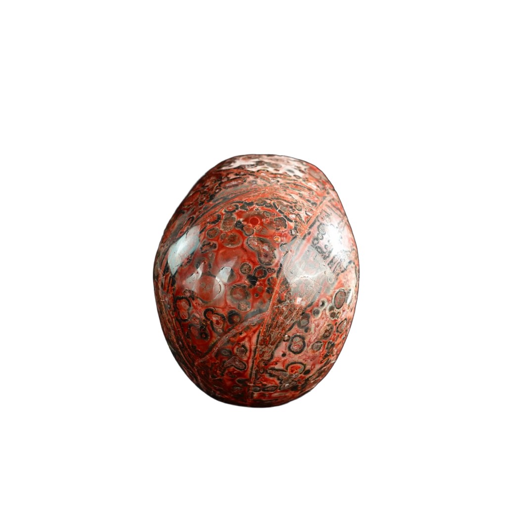3.0" Red Leopard skin stone Crystal Skull Carving - Hand Carved Decor