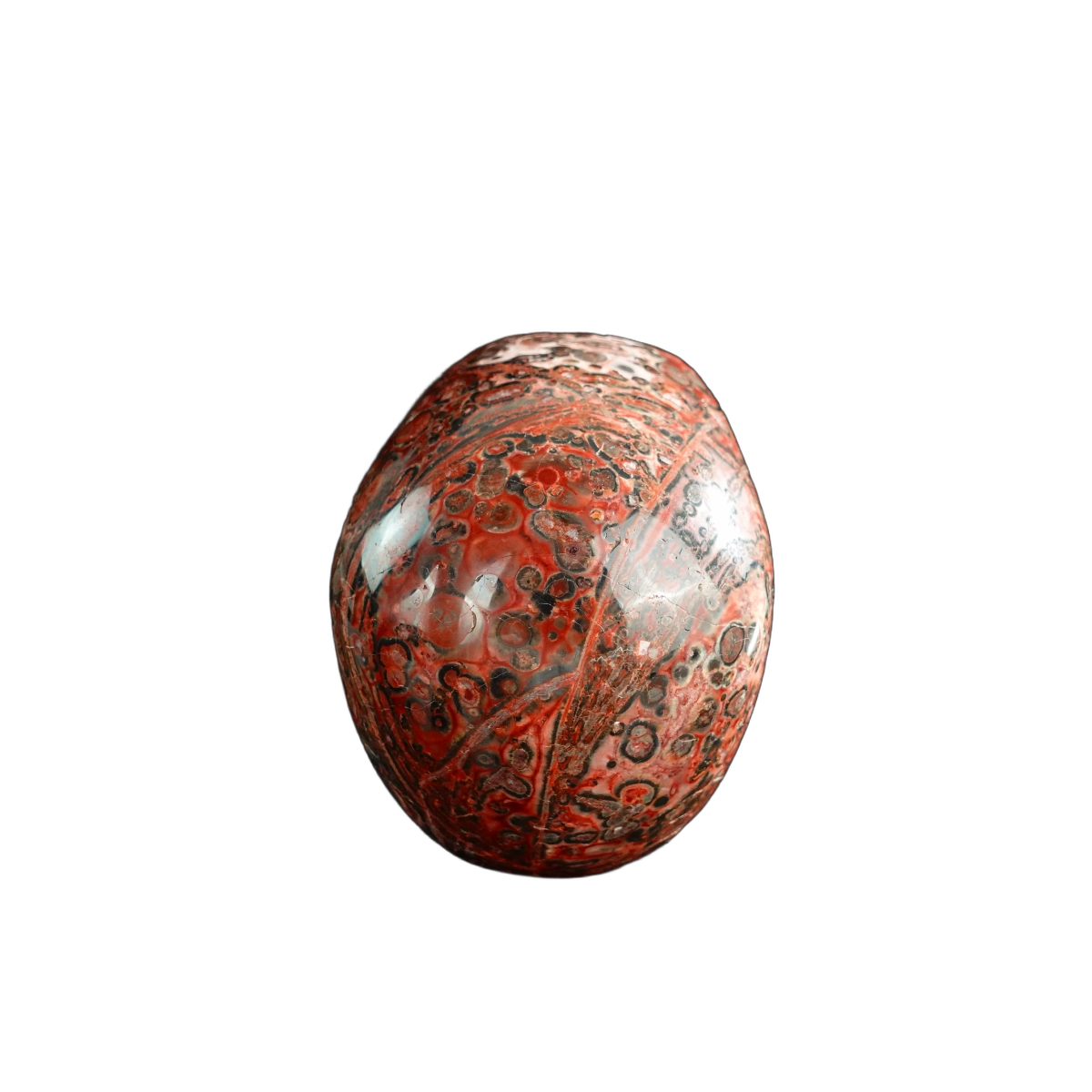 3.0" Red Leopard skin stone Crystal Skull Carving - Hand Carved Decor