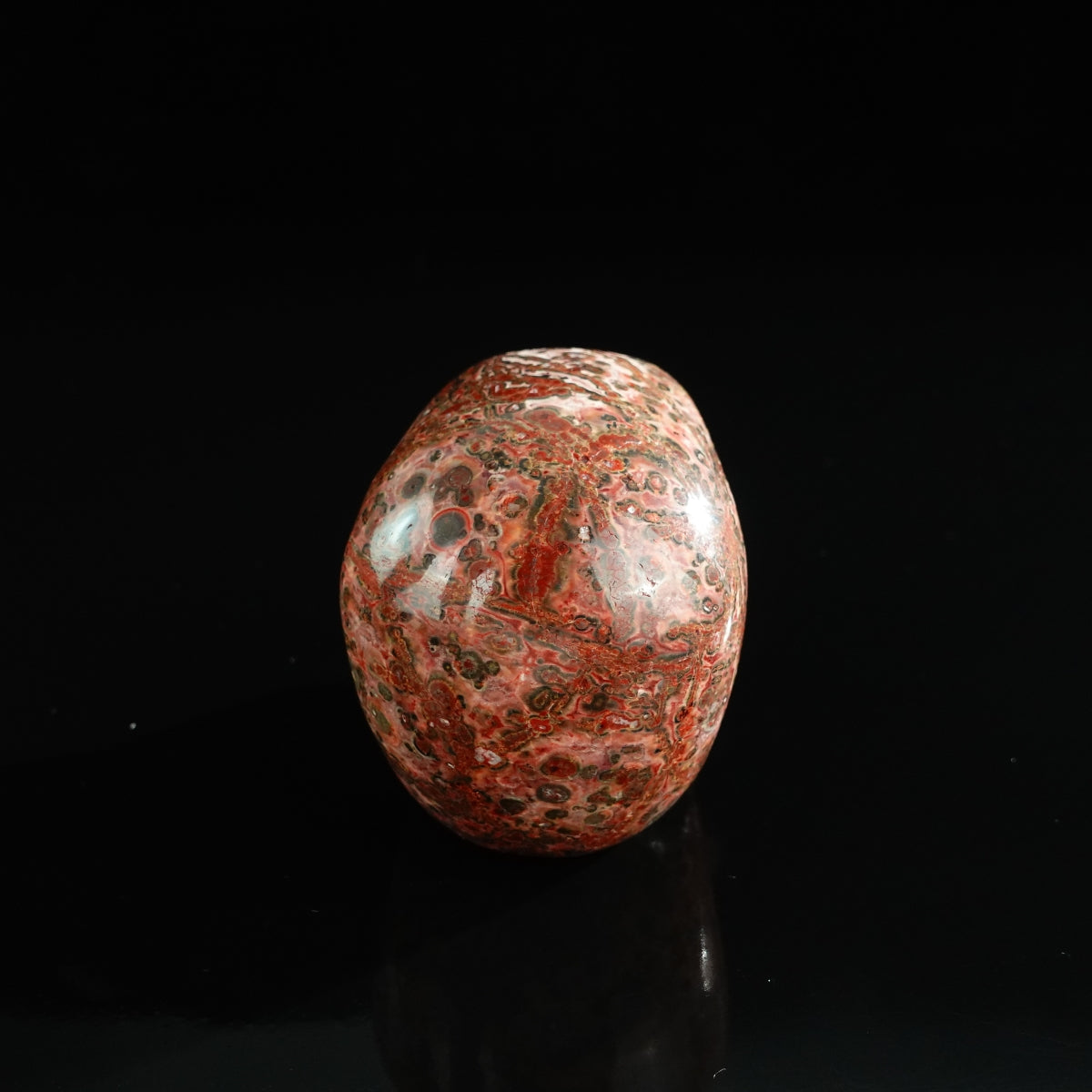 3.0" Red Leopard skin stone Crystal Skull Carving - Unique Piece #LS14