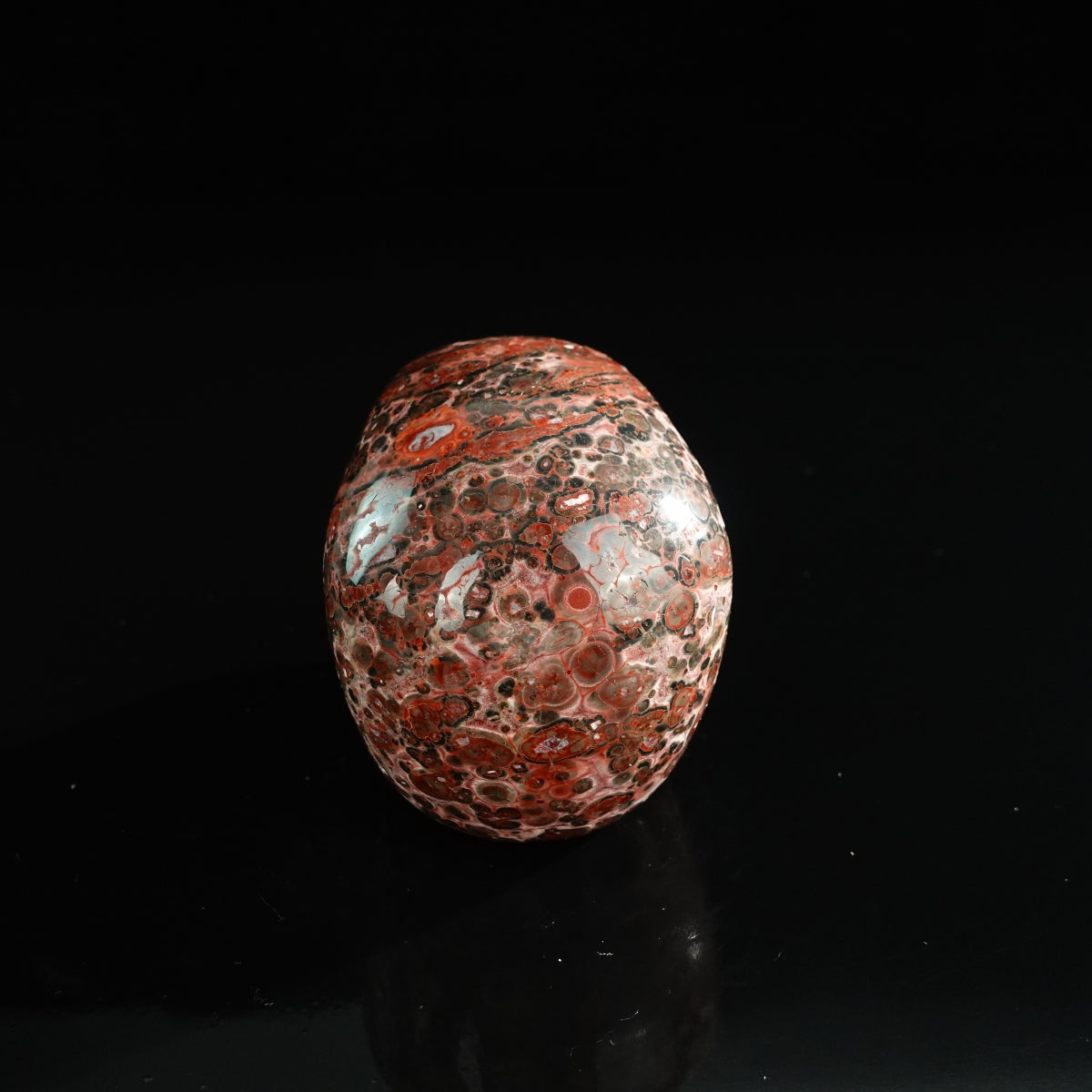 3.0" Red Leopard skin stone Crystal Skull Carving - Unique Piece #LS16