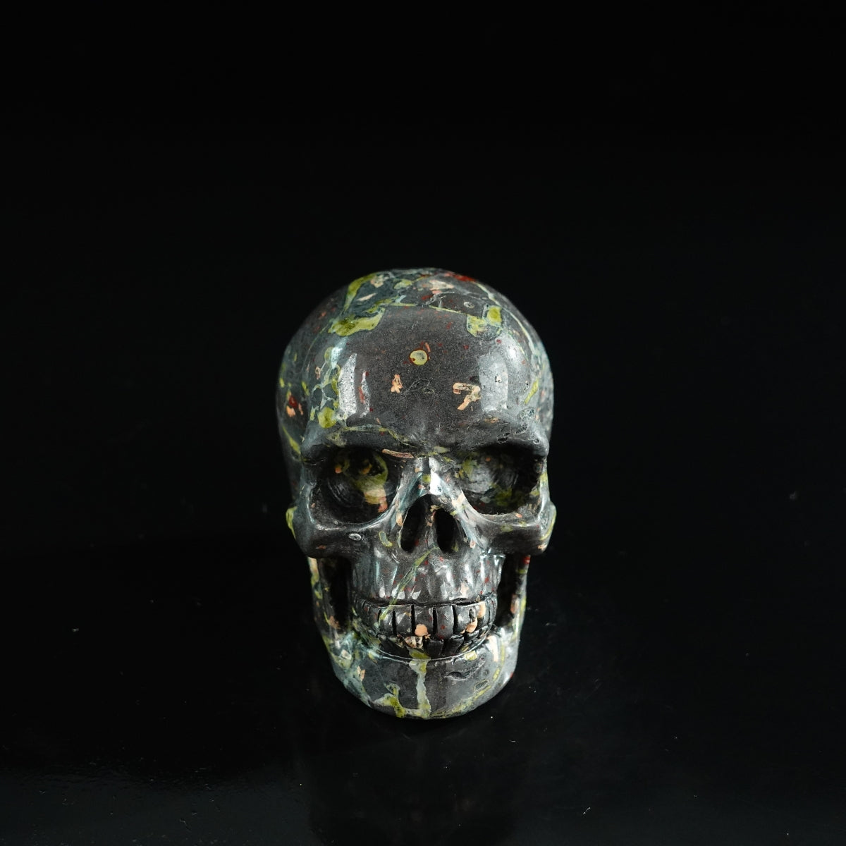 3.0" Plum Blossom Jade Crystal Skull Carving - Unique Piece #PB01