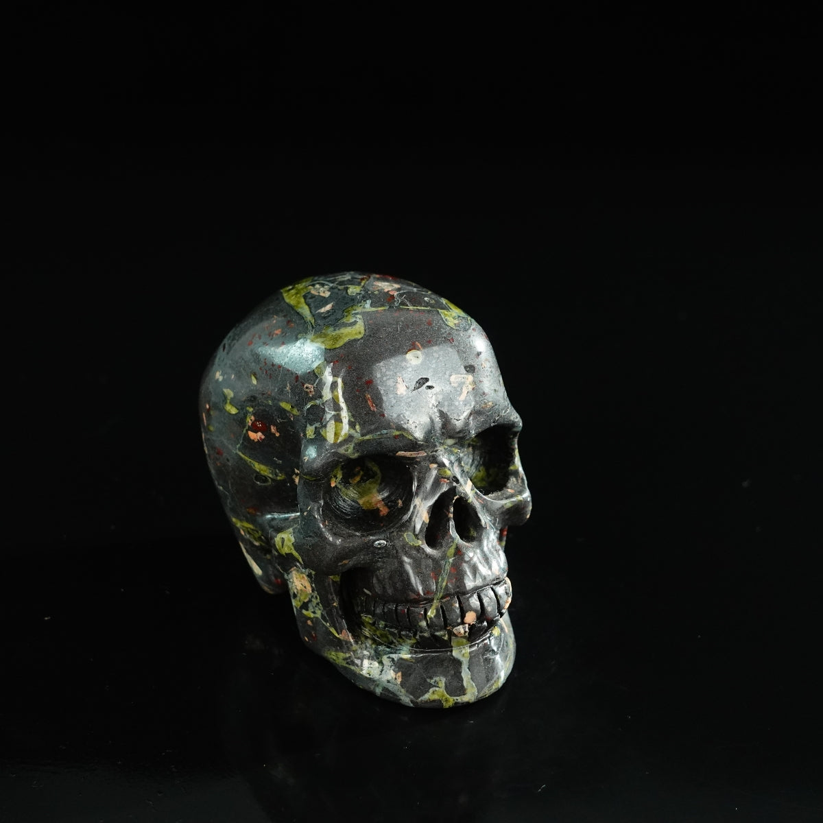 3.0" Plum Blossom Jade Crystal Skull Carving - Unique Piece #PB01