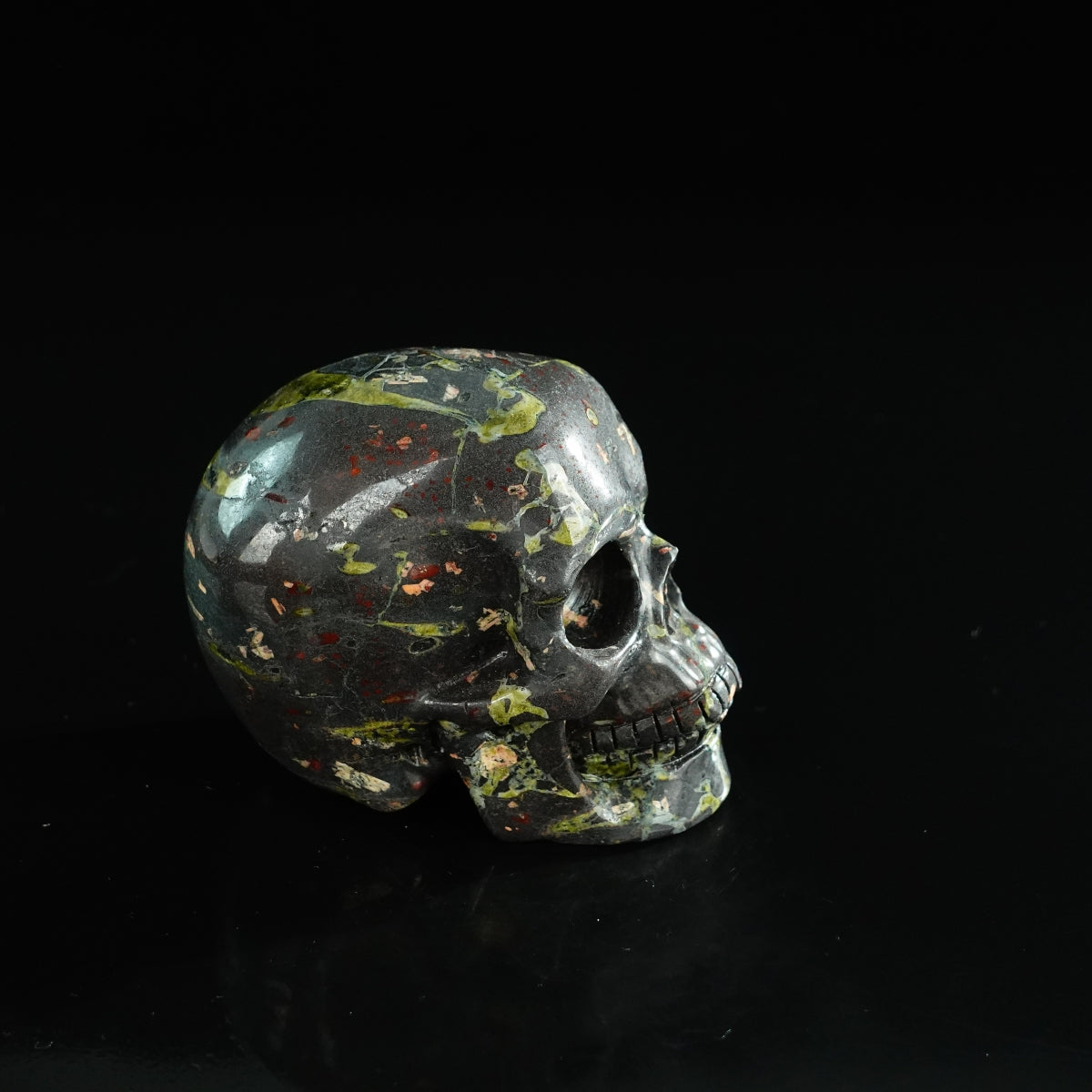 3.0" Plum Blossom Jade Crystal Skull Carving - Unique Piece #PB01