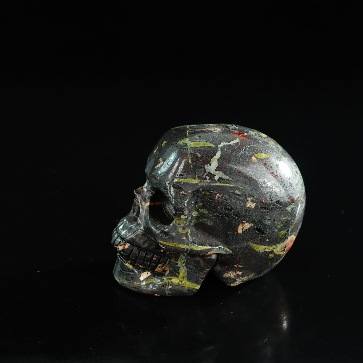 3.0" Plum Blossom Jade Crystal Skull Carving - Unique Piece #PB01