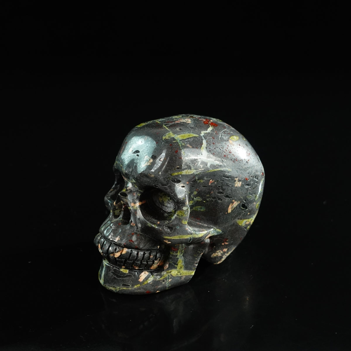 3.0" Plum Blossom Jade Crystal Skull Carving - Unique Piece #PB01