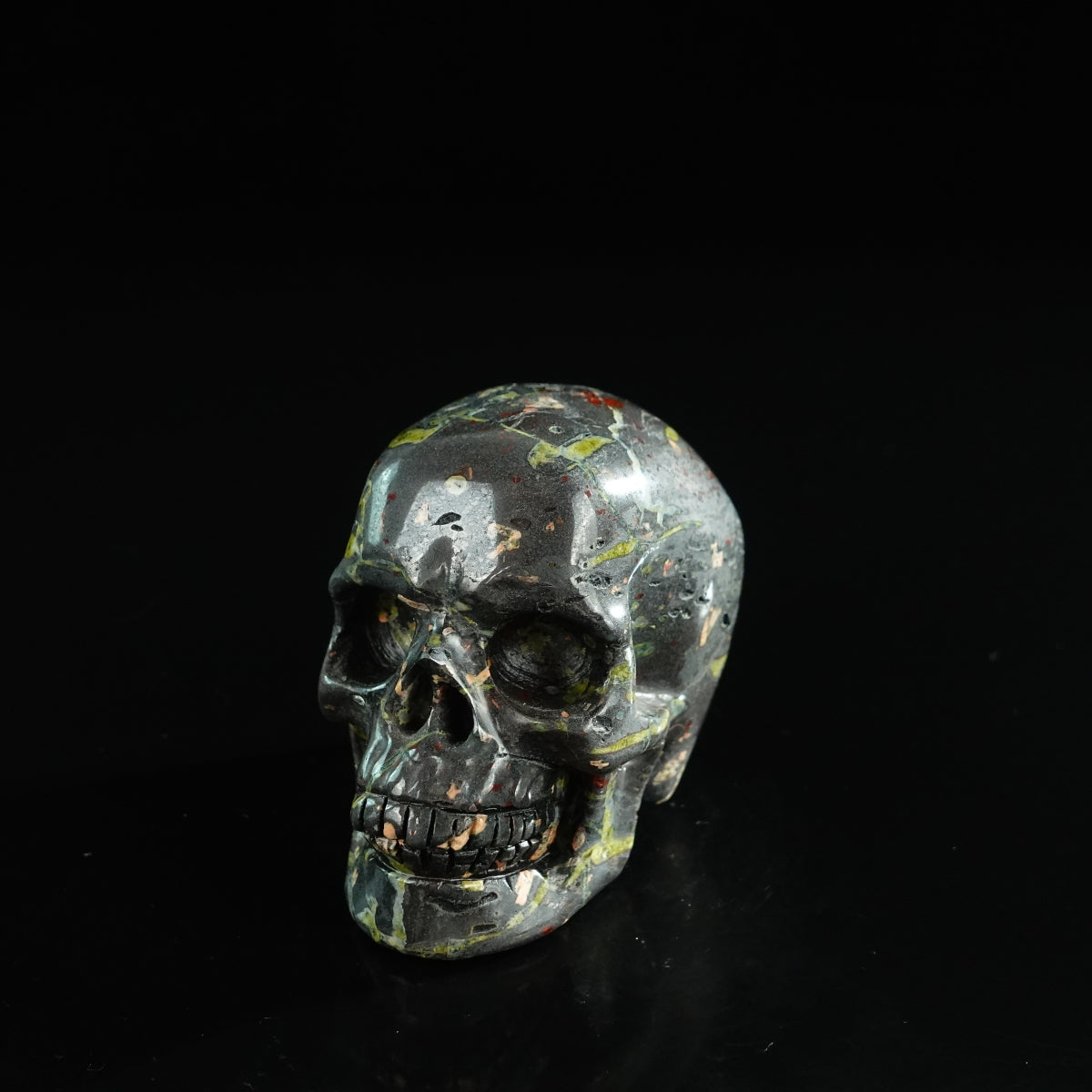 3.0" Plum Blossom Jade Crystal Skull Carving - Unique Piece #PB01
