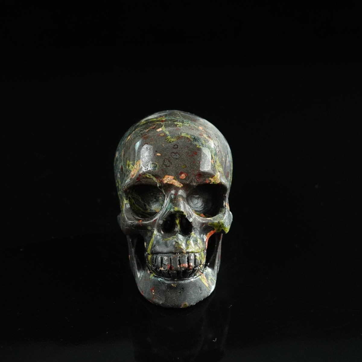3.0" Plum Blossom Jade Crystal Skull Carving - Unique Piece #PB02