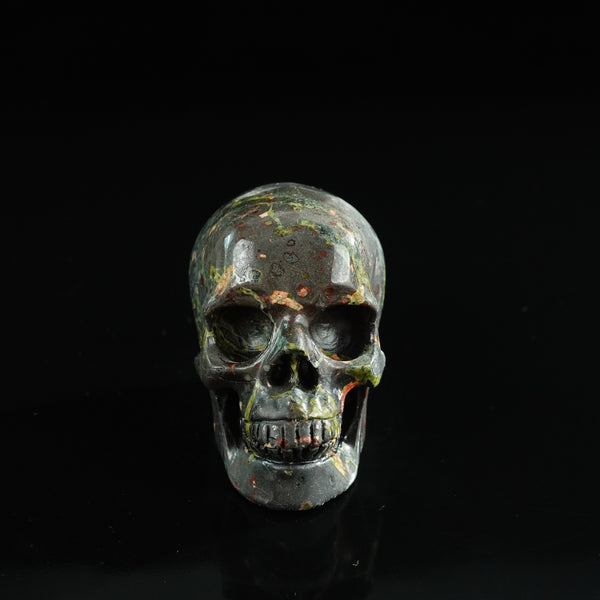 3.0" Plum Blossom Jade Crystal Skull Carving - Unique Piece #PB02