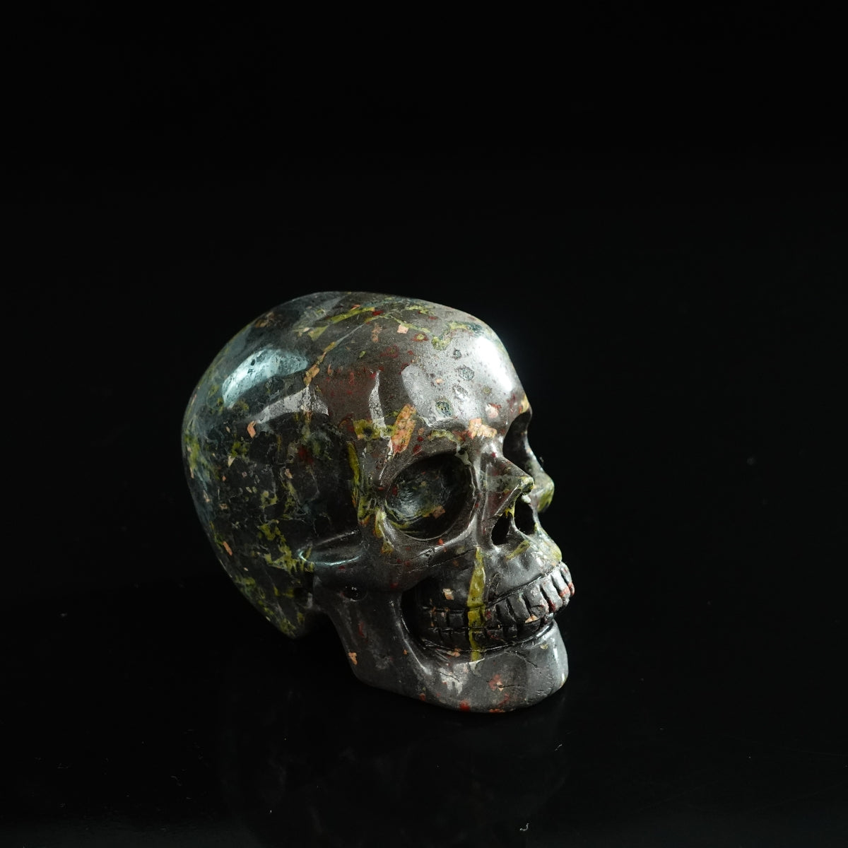 3.0" Plum Blossom Jade Crystal Skull Carving - Unique Piece #PB02