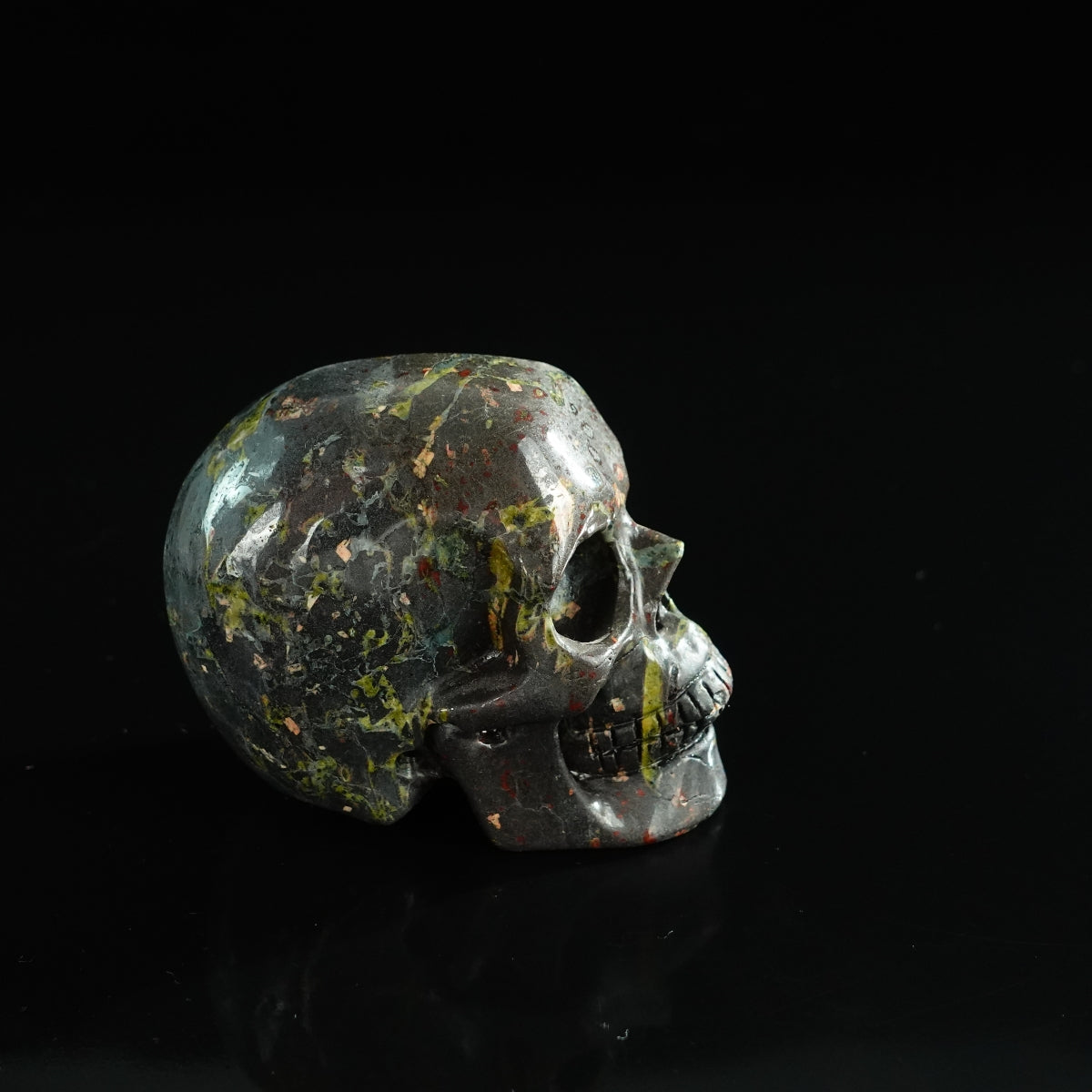 3.0" Plum Blossom Jade Crystal Skull Carving - Unique Piece #PB02