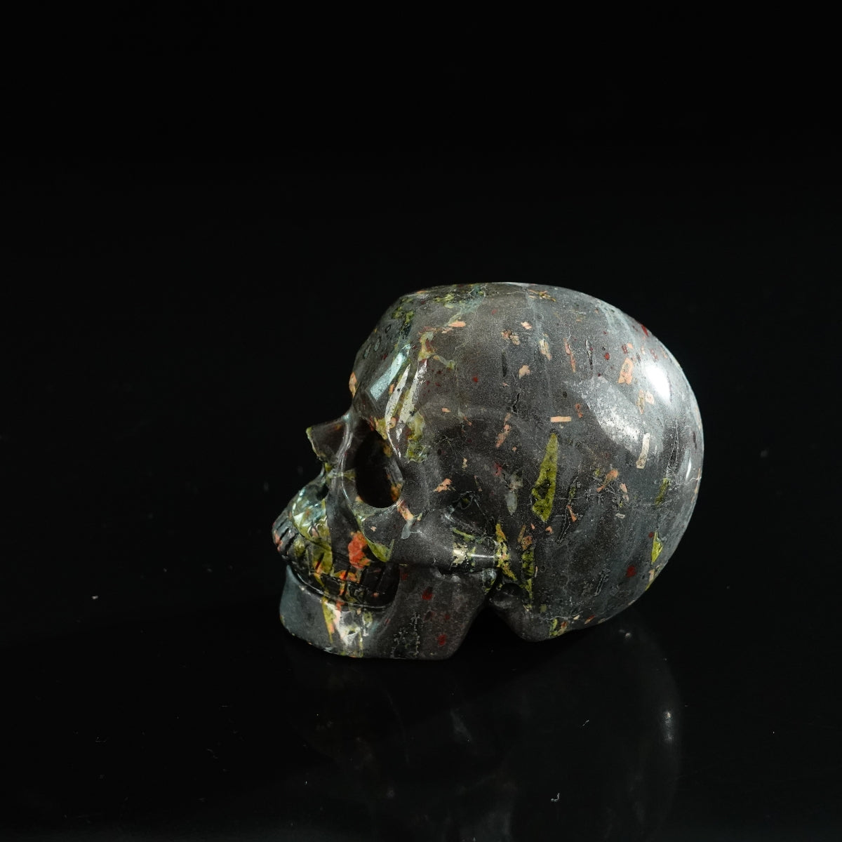 3.0" Plum Blossom Jade Crystal Skull Carving - Unique Piece #PB02