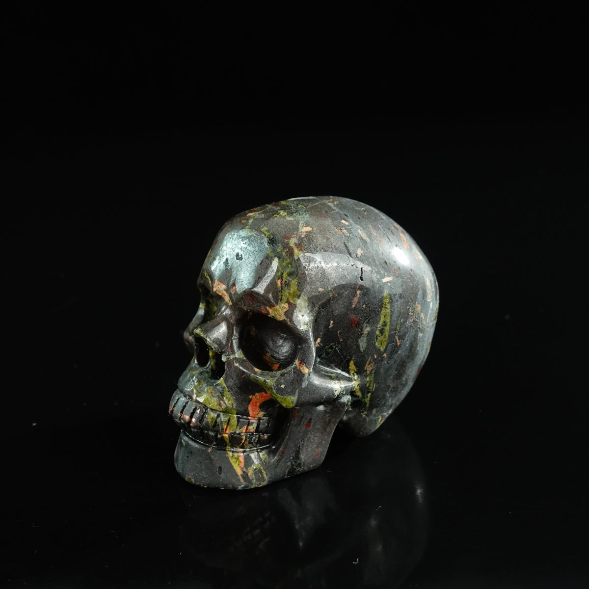 3.0" Plum Blossom Jade Crystal Skull Carving - Unique Piece #PB02
