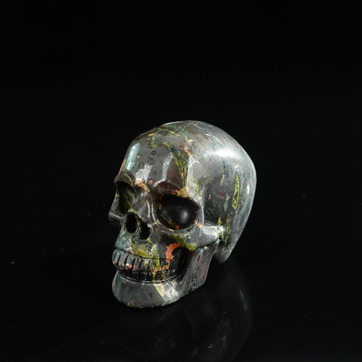 3.0" Plum Blossom Jade Crystal Skull Carving - Unique Piece #PB02
