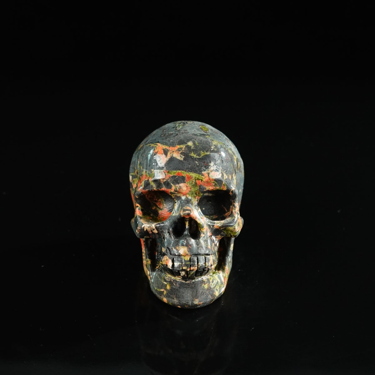 3.0" Plum Blossom Jade Crystal Skull Carving - Unique Piece #PB03
