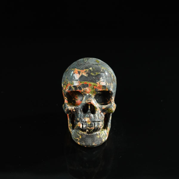 3.0" Plum Blossom Jade Crystal Skull Carving - Unique Piece #PB03