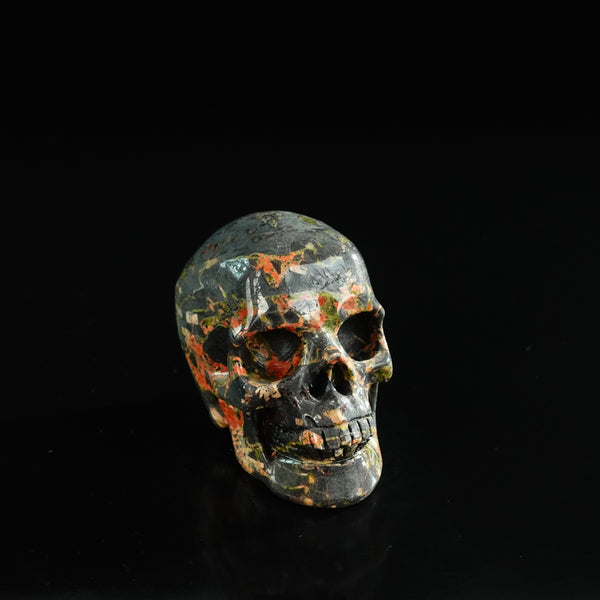 3.0" Plum Blossom Jade Crystal Skull Carving - Unique Piece #PB03 - alternate view