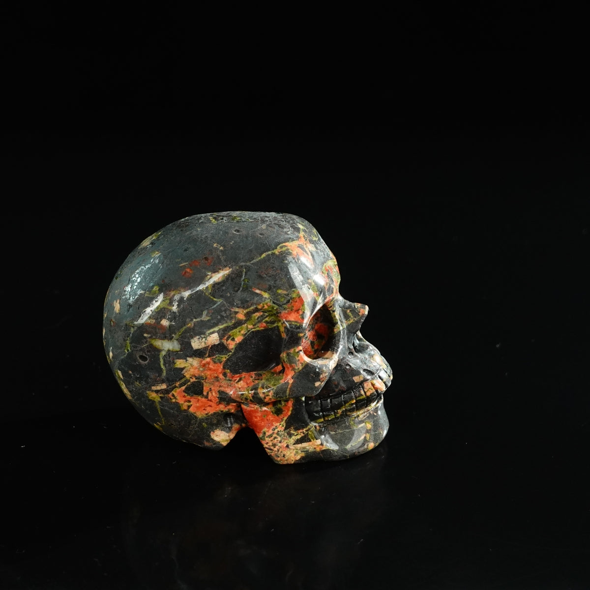 3.0" Plum Blossom Jade Crystal Skull Carving - Unique Piece #PB03