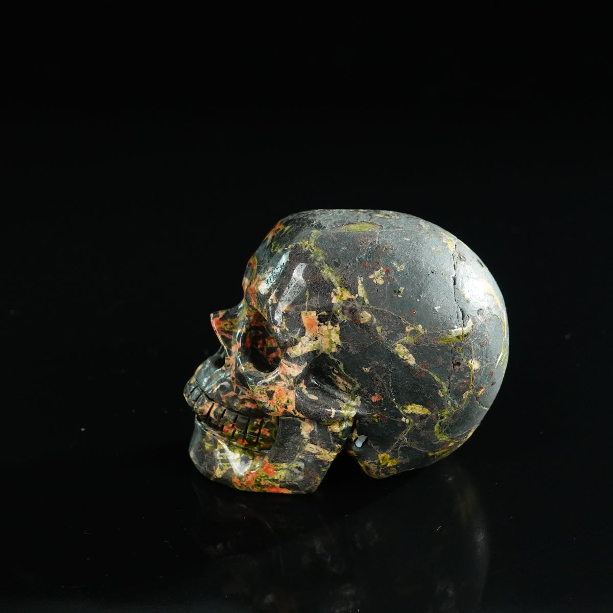 3.0" Plum Blossom Jade Crystal Skull Carving - Unique Piece #PB03