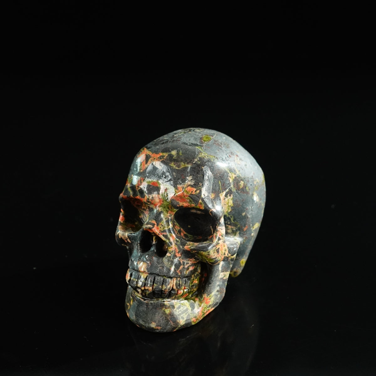 3.0" Plum Blossom Jade Crystal Skull Carving - Unique Piece #PB03