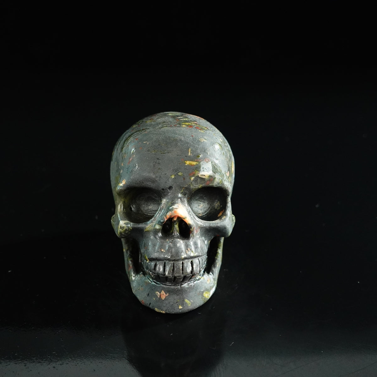 3.0" Plum Blossom Jade Crystal Skull Carving - Unique Piece #PB04