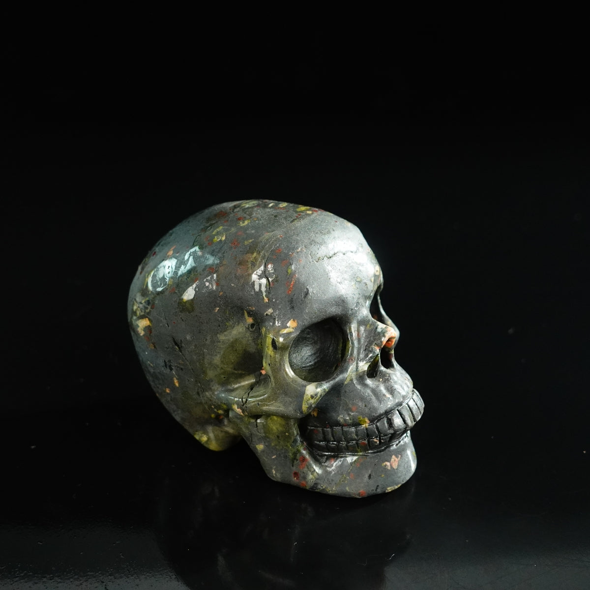 3.0" Plum Blossom Jade Crystal Skull Carving - Unique Piece #PB04