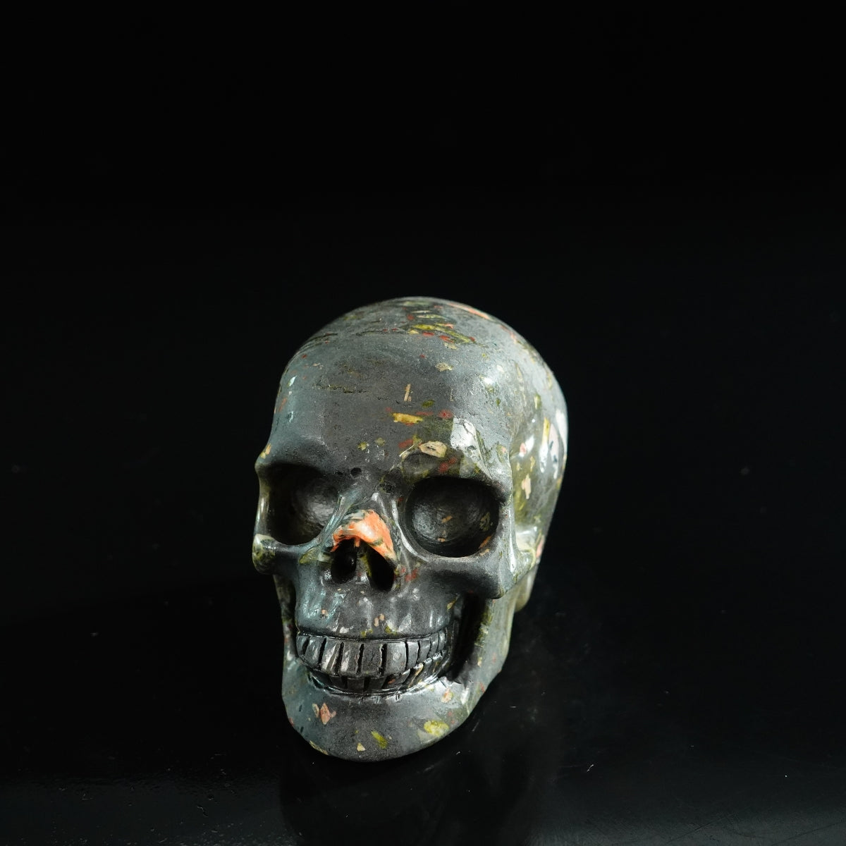 3.0" Plum Blossom Jade Crystal Skull Carving - Unique Piece #PB04
