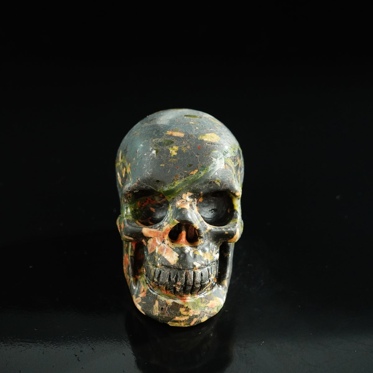3.0" Plum Blossom Jade Crystal Skull Carving - Unique Piece #PB05