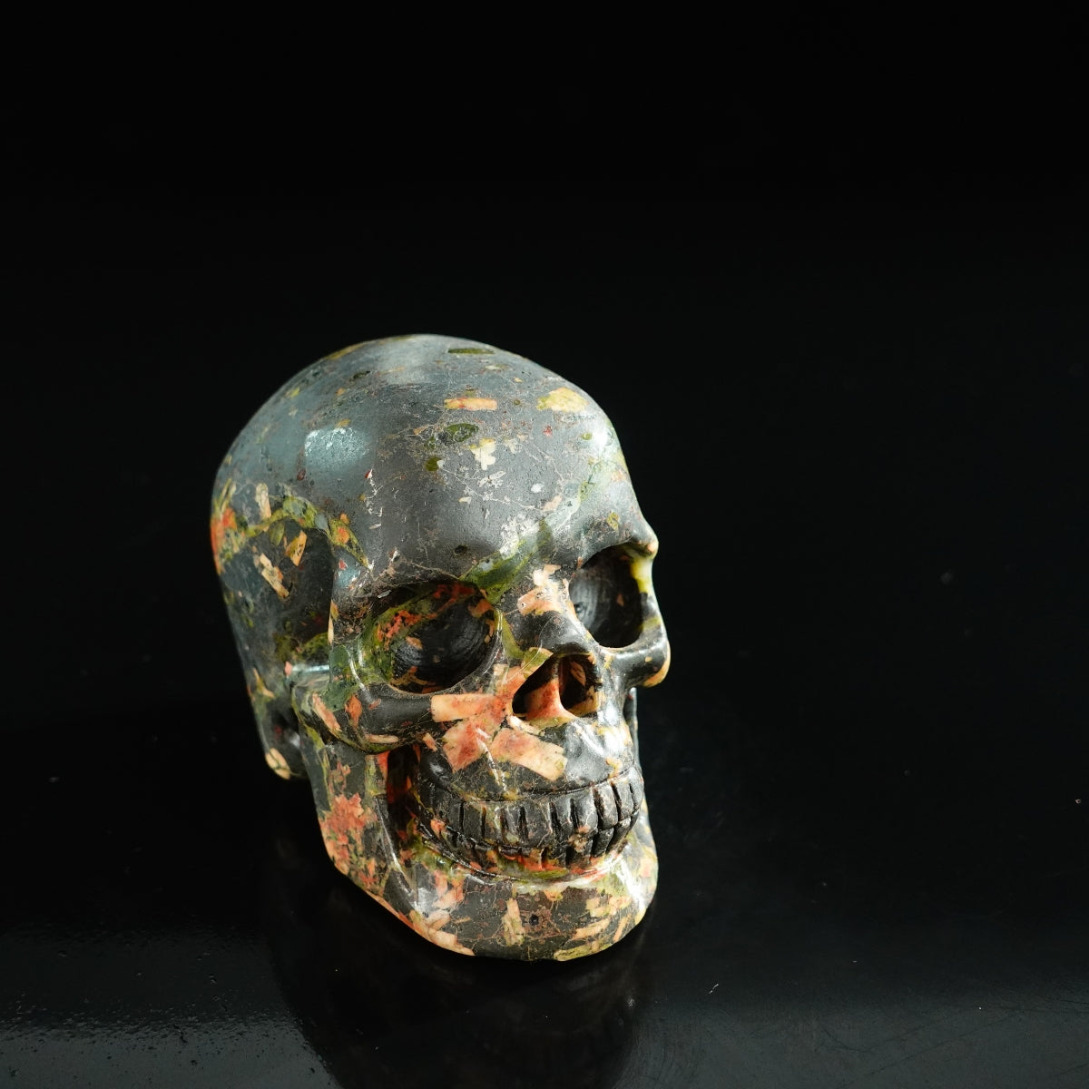 3.0" Plum Blossom Jade Crystal Skull Carving - Unique Piece #PB05