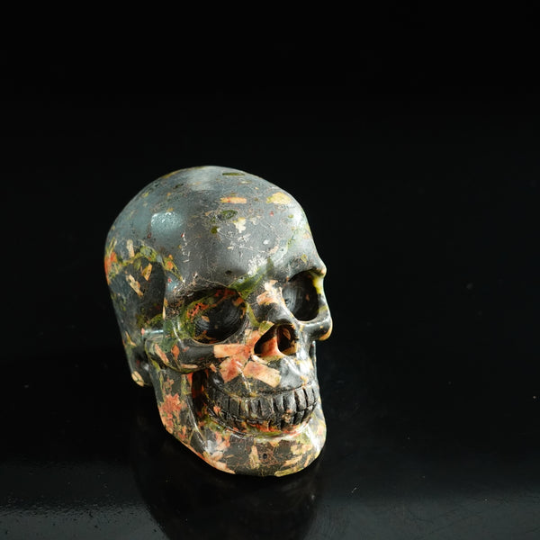 3.0" Plum Blossom Jade Crystal Skull Carving - Unique Piece #PB05 - alternate view