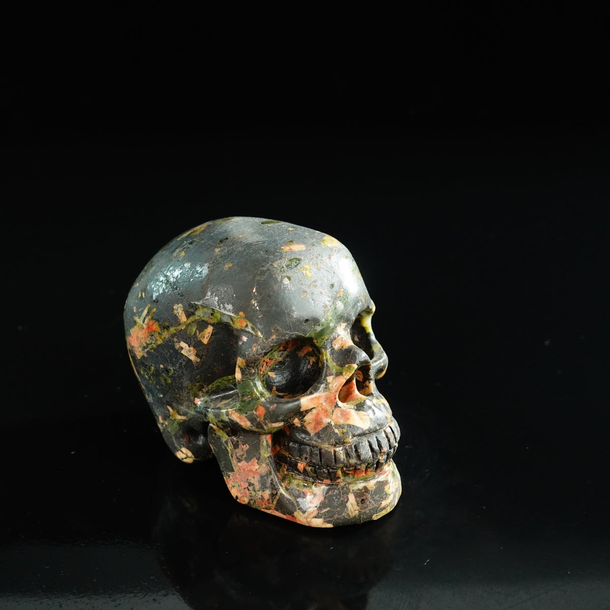 3.0" Plum Blossom Jade Crystal Skull Carving - Unique Piece #PB05