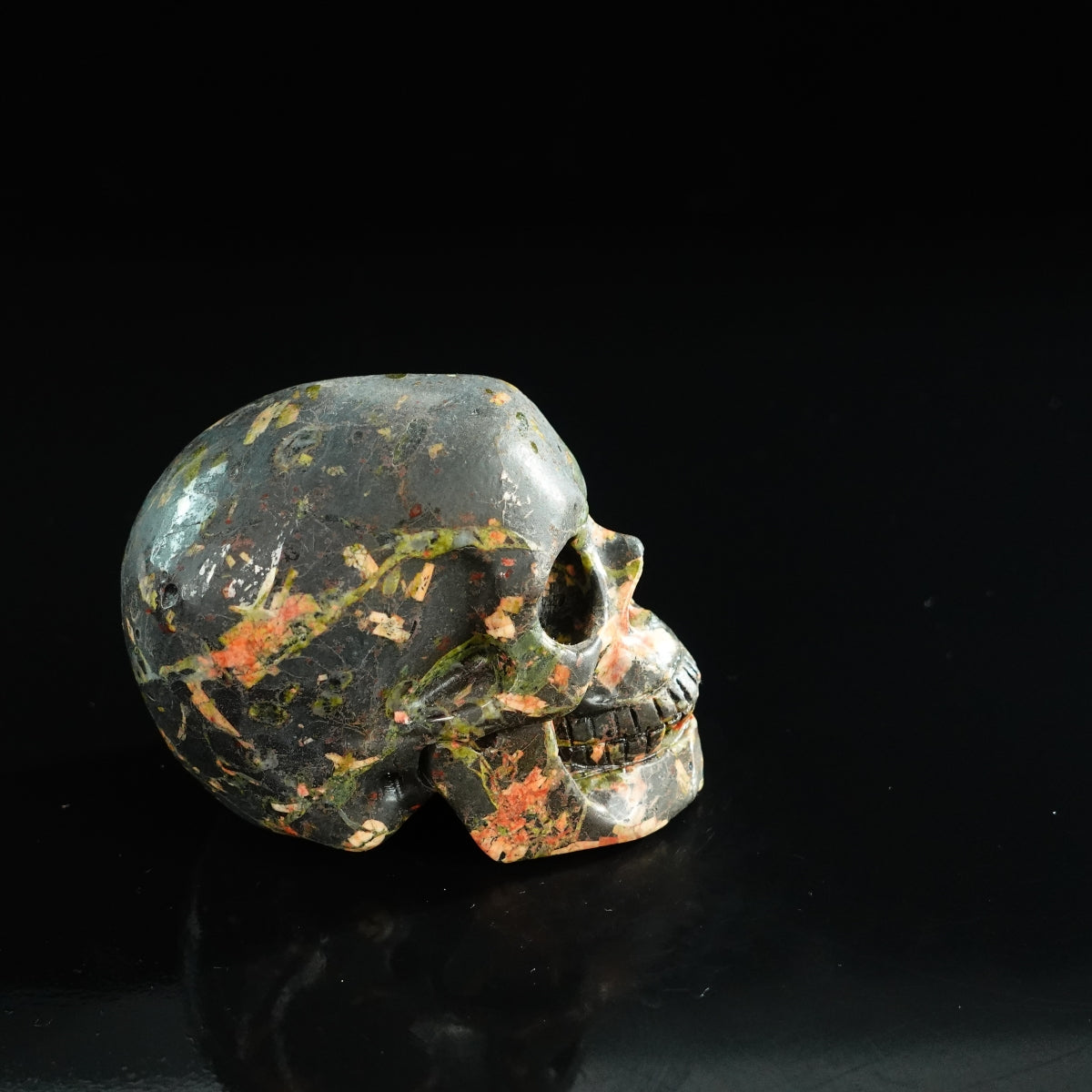 3.0" Plum Blossom Jade Crystal Skull Carving - Unique Piece #PB05