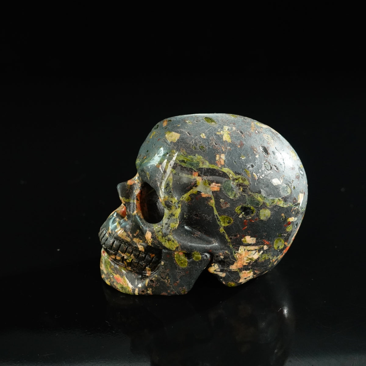 3.0" Plum Blossom Jade Crystal Skull Carving - Unique Piece #PB05