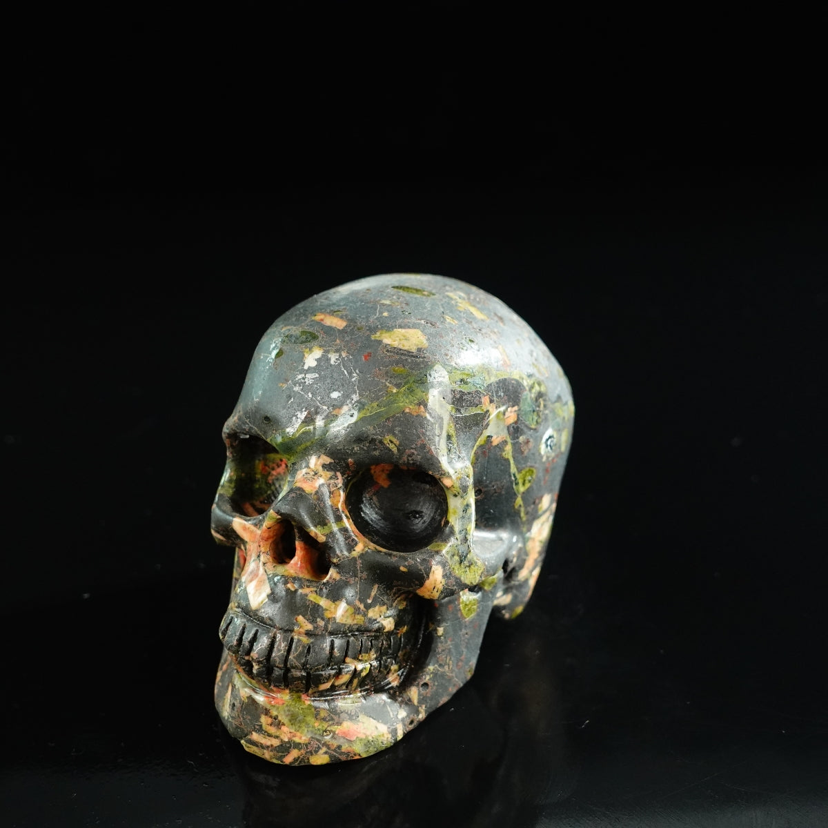 3.0" Plum Blossom Jade Crystal Skull Carving - Unique Piece #PB05