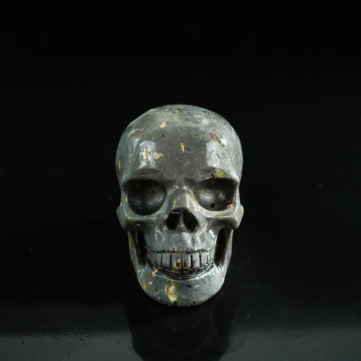 3.0" Plum Blossom Jade Crystal Skull Carving - Unique Piece #PB06