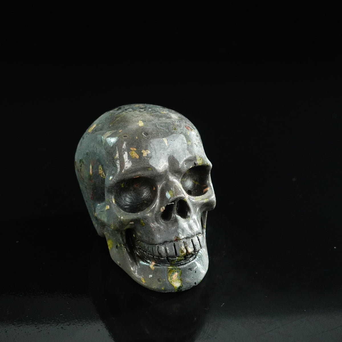 3.0" Plum Blossom Jade Crystal Skull Carving - Unique Piece #PB06