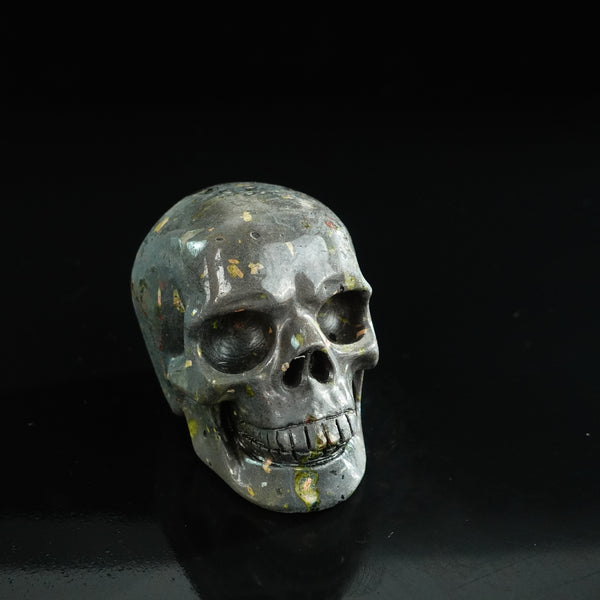 3.0" Plum Blossom Jade Crystal Skull Carving - Unique Piece #PB06 - alternate view