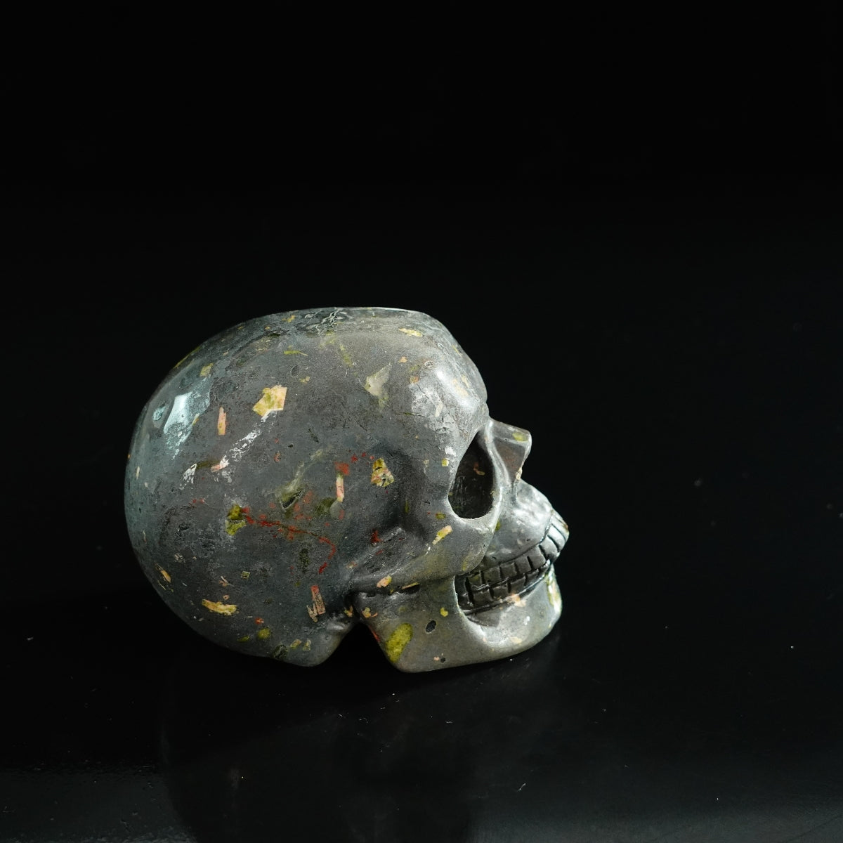 3.0" Plum Blossom Jade Crystal Skull Carving - Unique Piece #PB06