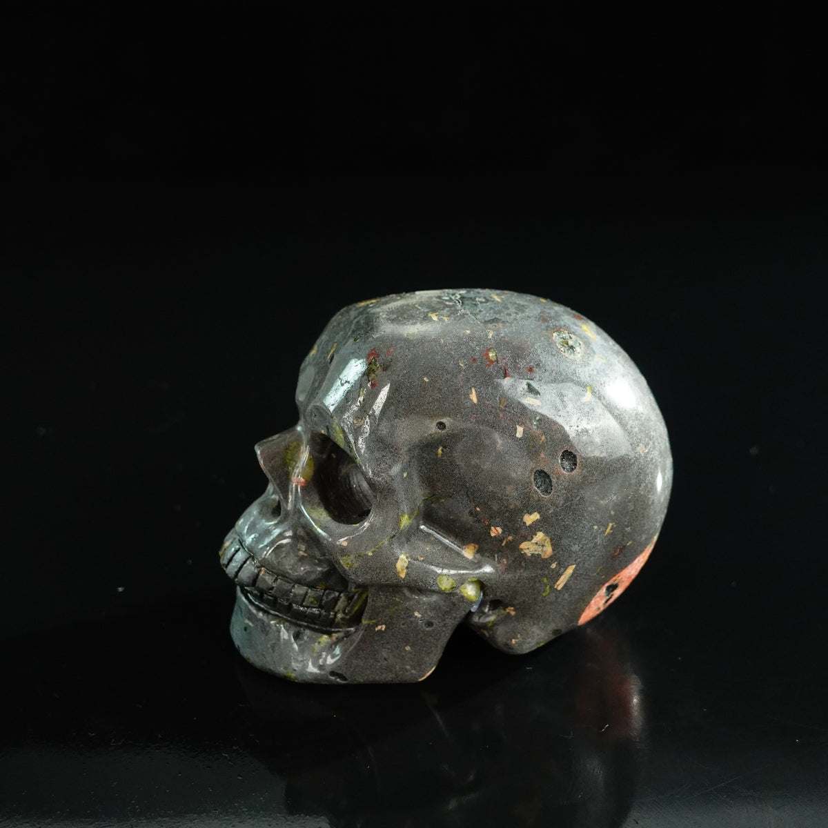 3.0" Plum Blossom Jade Crystal Skull Carving - Unique Piece #PB06