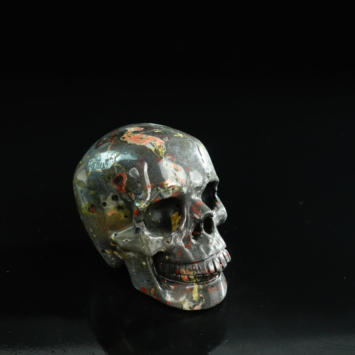 3.0" Plum Blossom Jade Crystal Skull Carving - Unique Piece #PB07