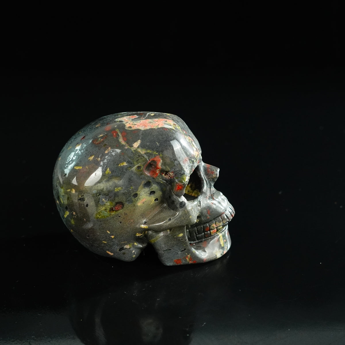 3.0" Plum Blossom Jade Crystal Skull Carving - Unique Piece #PB07