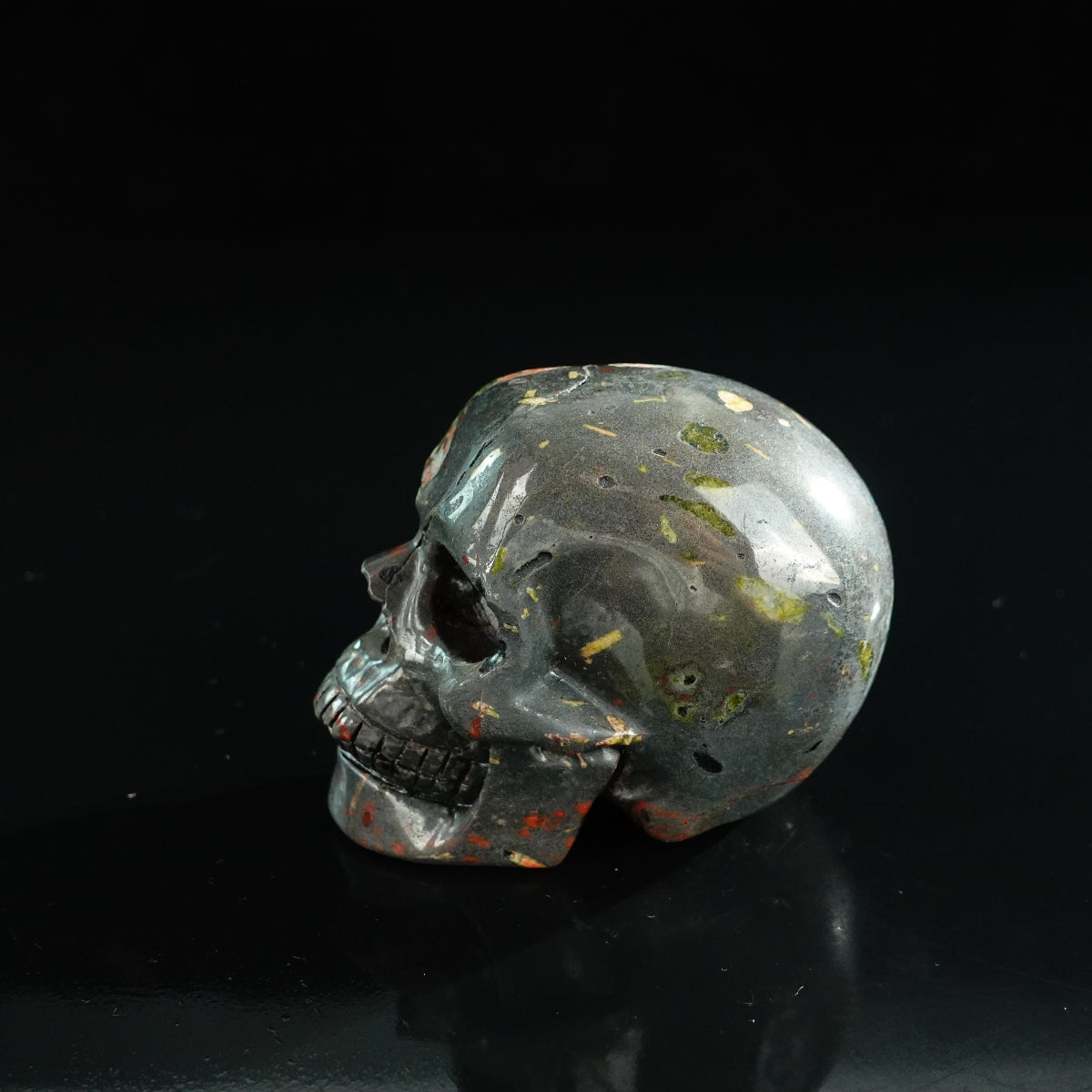 3.0" Plum Blossom Jade Crystal Skull Carving - Unique Piece #PB07