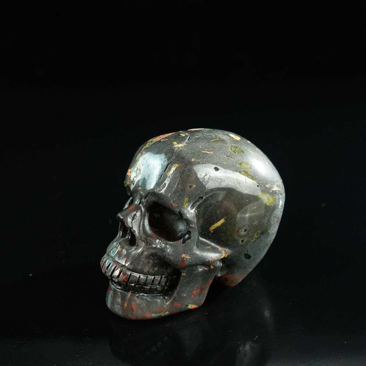 3.0" Plum Blossom Jade Crystal Skull Carving - Unique Piece #PB07