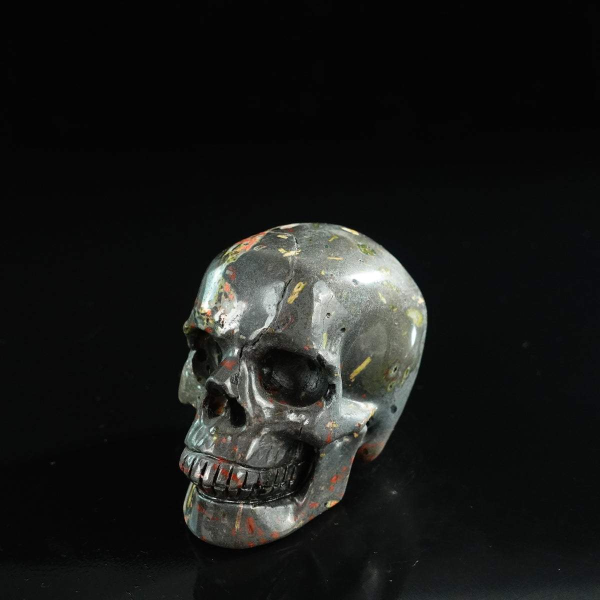 3.0" Plum Blossom Jade Crystal Skull Carving - Unique Piece #PB07
